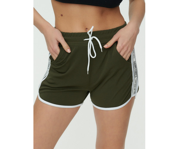 Спортивные шорты женские хаки цвета 3008Kh