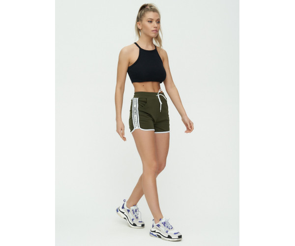 Спортивные шорты женские хаки цвета 3008Kh