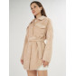 Полупальто демисезонное бежевого цвета 42101B