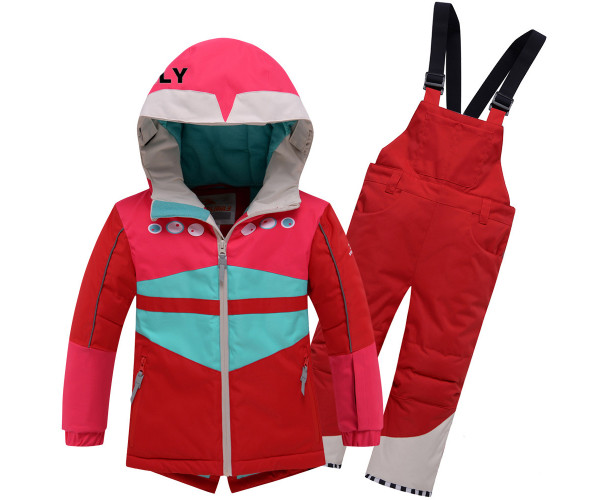 Горнолыжный костюм детский Valianly красного цвета 9006Kr