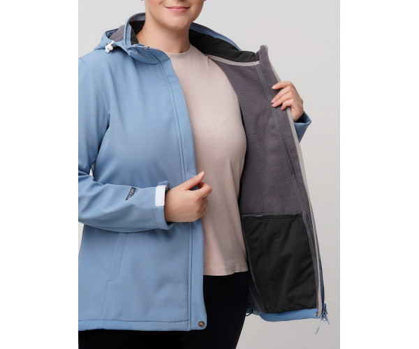 Ветровка  bigsize голубого цвета 2034-1Gl