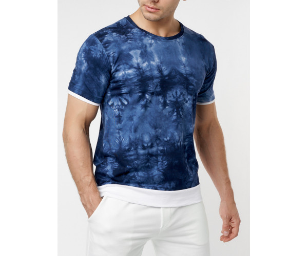 Мужская футболка варенка темно-синего цвета 221004TS