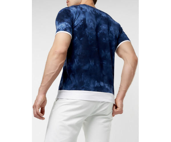 Мужская футболка варенка темно-синего цвета 221004TS