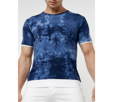 Мужская футболка варенка темно-синего цвета 221004TS