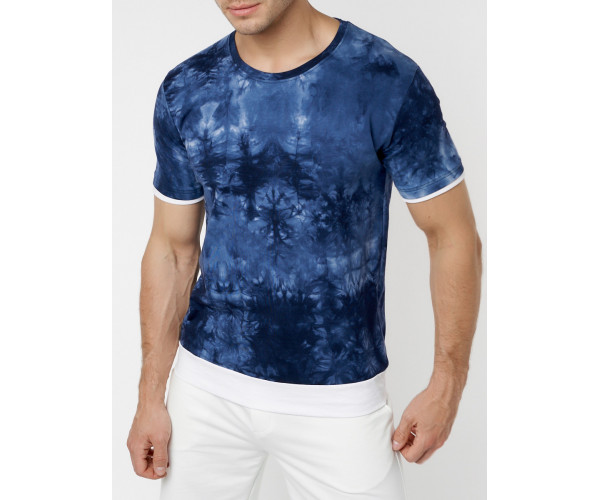 Мужская футболка варенка темно-синего цвета 221004TS