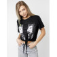 Топ футболка женская черного цвета 06021Ch