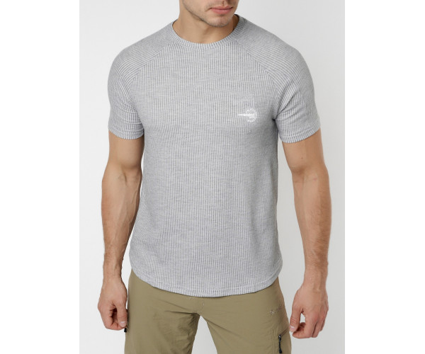 Футболка в полоску серого цвета 221030Sr