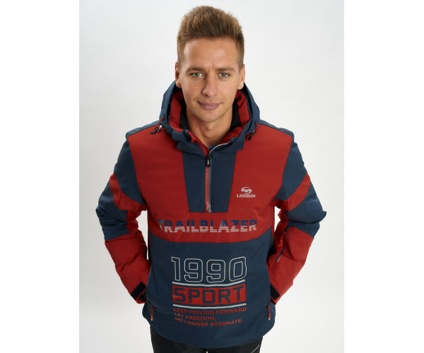 Горнолыжный костюм анорак мужской красного цвета 077024Kr