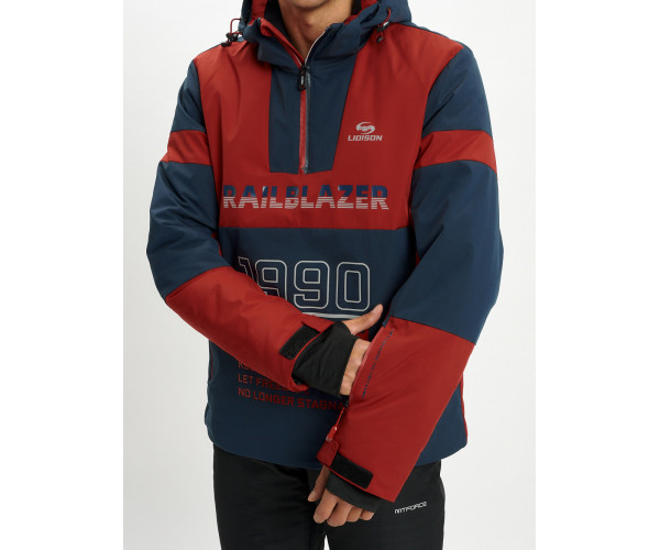 Горнолыжный костюм анорак мужской красного цвета 077024Kr