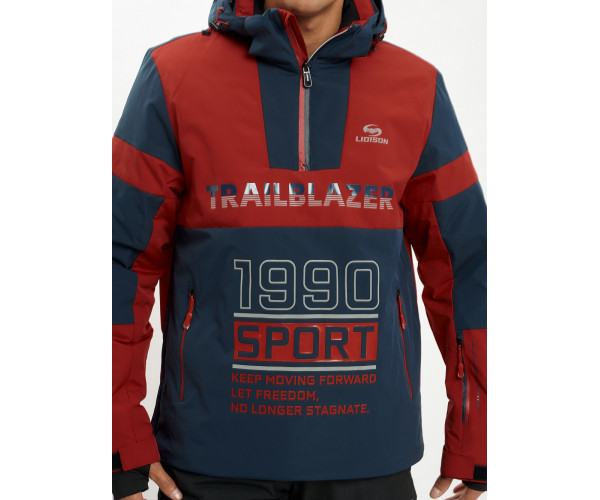 Горнолыжный костюм анорак мужской красного цвета 077024Kr