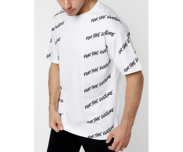 Мужская футболка с надписью белого цвета 221085Bl