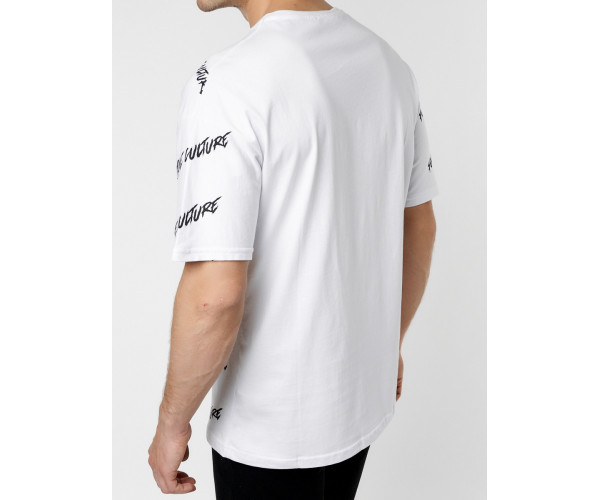 Мужская футболка с надписью белого цвета 221085Bl