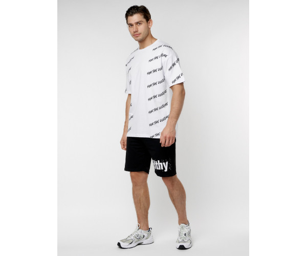 Мужская футболка с надписью белого цвета 221085Bl