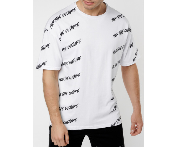 Мужская футболка с надписью белого цвета 221085Bl