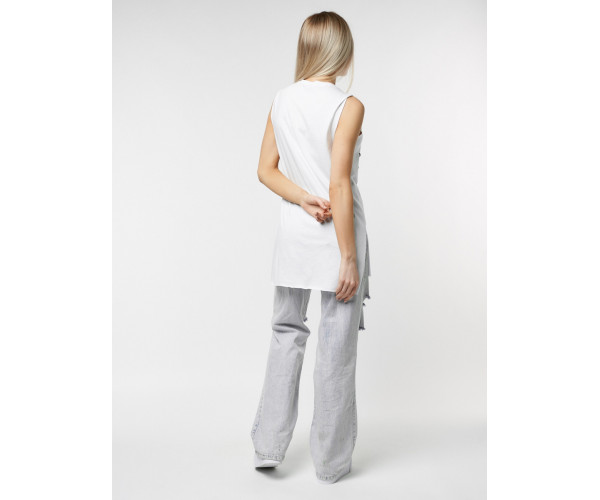 Футболка без рукавов женская белого цвета 8204Bl