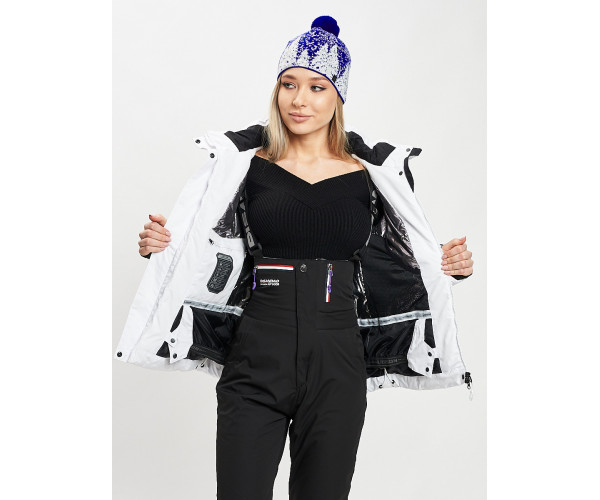 Горнолыжный костюм женский белого цвета 077034Bl