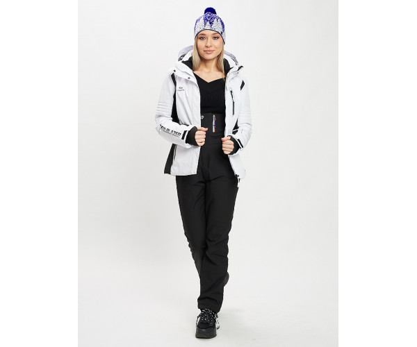 Горнолыжный костюм женский белого цвета 077034Bl
