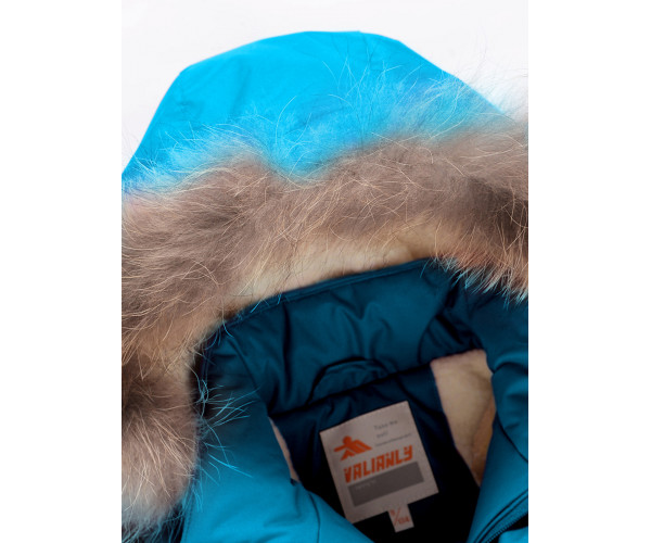 Парка зимняя Valianly для девочки голубого цвета 9034Gl