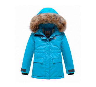 Парка зимняя Valianly для девочки голубого цвета 9034Gl
