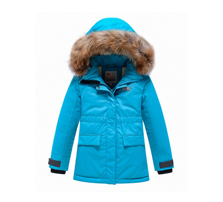 Парка зимняя Valianly для девочки голубого цвета 9034Gl