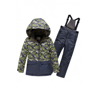 Горнолыжный костюм Valianly для мальчика хаки цвета 9015Kh