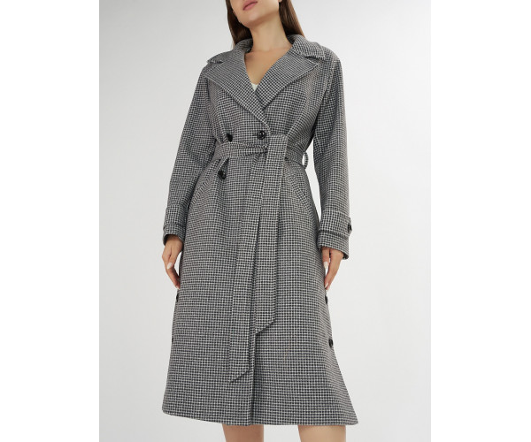 Пальто демисезонное серого цвета 42122Sr