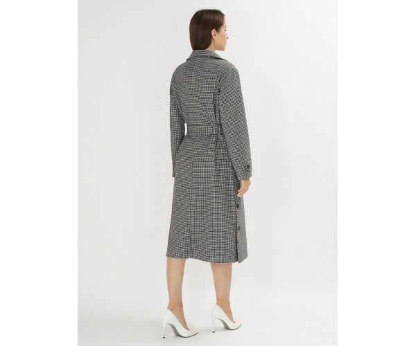 Пальто демисезонное серого цвета 42122Sr