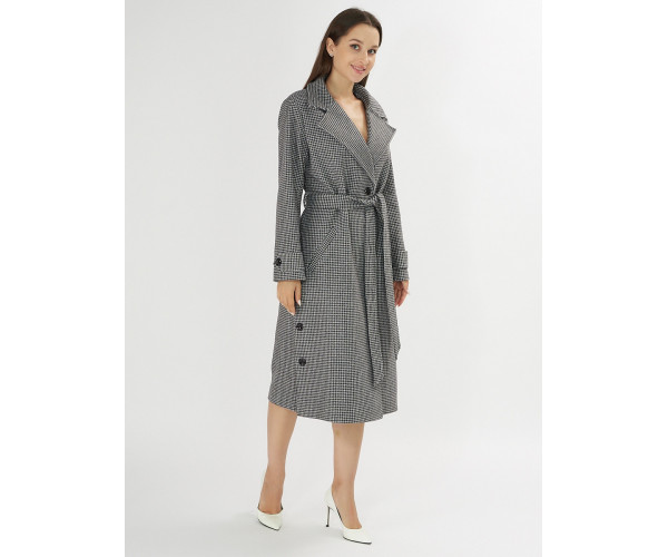 Пальто демисезонное серого цвета 42122Sr