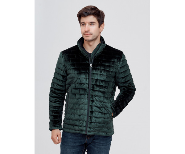 Куртка велюровая классическая Valianly темно-зеленого цвета 93352TZ