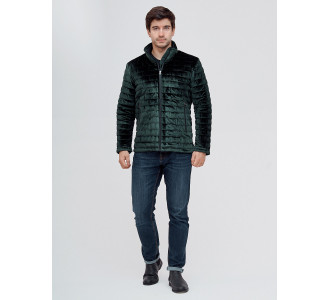 Куртка велюровая классическая Valianly темно-зеленого цвета 93352TZ