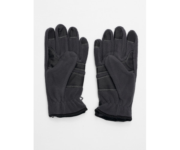 Перчатки мужские на флисе серого цвета 699Sr