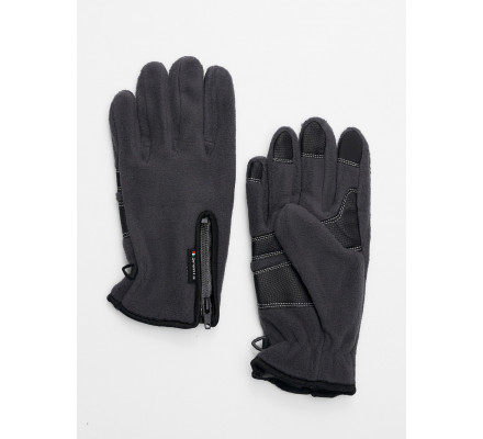 Перчатки мужские на флисе серого цвета 699Sr