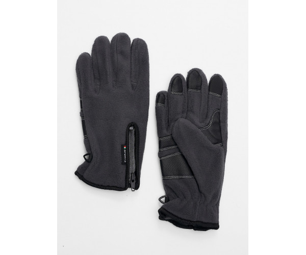 Перчатки мужские на флисе серого цвета 699Sr