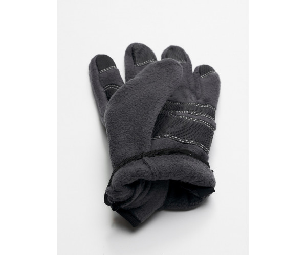 Перчатки мужские на флисе серого цвета 699Sr