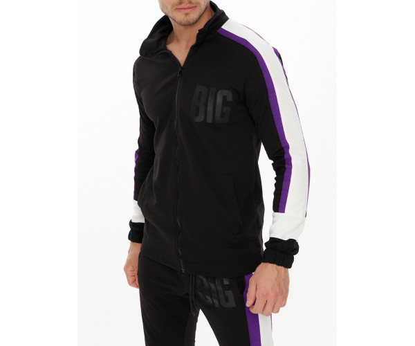 Спортивный костюм трикотажный черного цвета 9156Ch