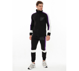 Спортивный костюм трикотажный черного цвета 9156Ch