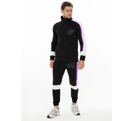 Спортивный костюм трикотажный черного цвета 9156Ch