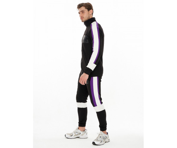 Спортивный костюм трикотажный черного цвета 9156Ch