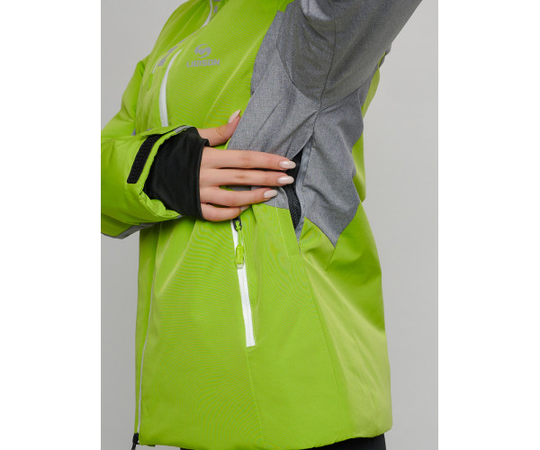 Горнолыжный костюм женский зеленого цвета 077033Z