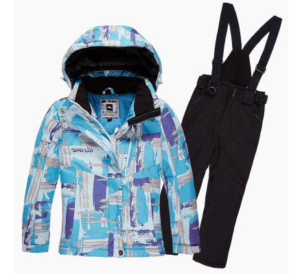 Подростковый для девочки зимний костюм горнолыжный голубого цвета 01774Gl