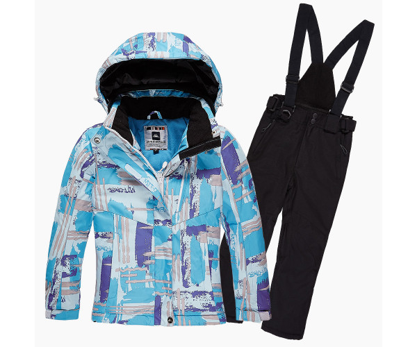 Подростковый для девочки зимний костюм горнолыжный голубого цвета 01774Gl