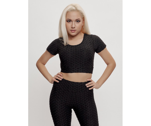 Костюм для фитнеса женский черного цвета 2001Ch