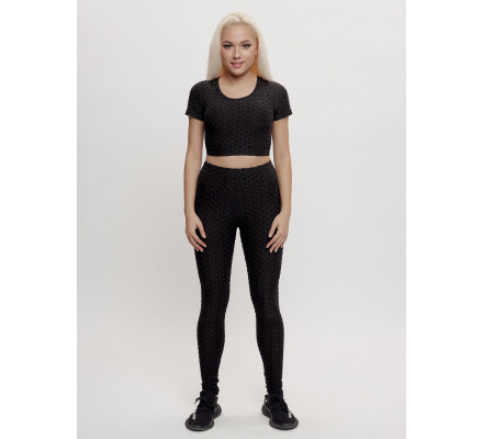 Костюм для фитнеса женский черного цвета 2001Ch