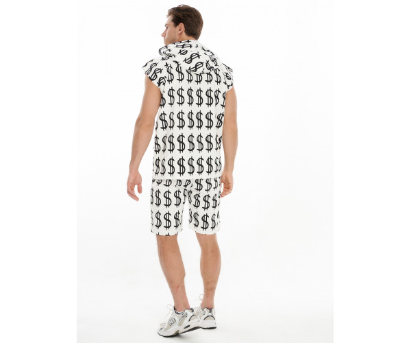 Костюм шорты и футболка белого цвета 9166Bl