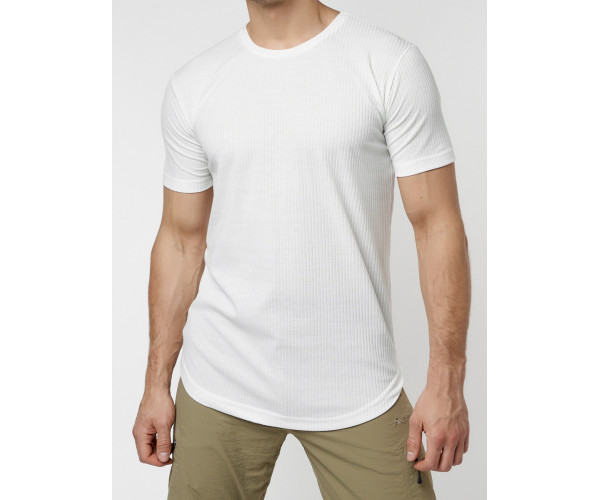 Мужская футболка однотонная белого цвета 221487Bl