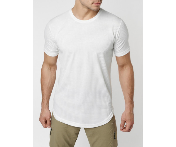 Мужская футболка однотонная белого цвета 221487Bl