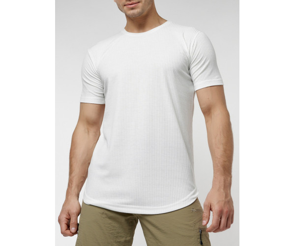Мужская футболка однотонная белого цвета 221487Bl