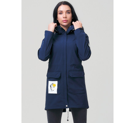 Парка женская  темно-синего цвета 2027TS