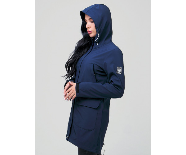 Парка женская  темно-синего цвета 2027TS