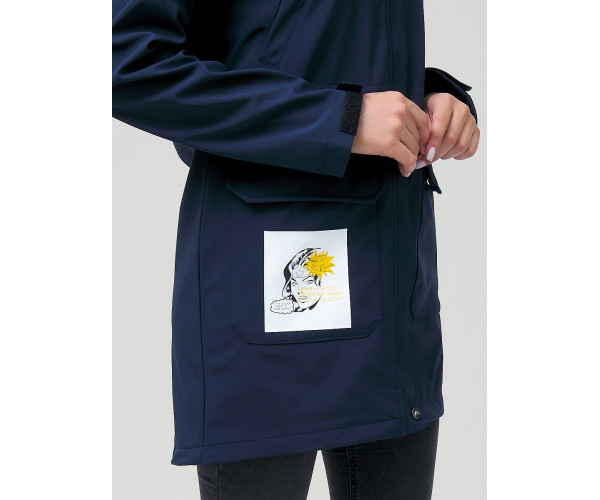 Парка женская  темно-синего цвета 2027TS